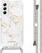 iMoshion Hoesje Geschikt voor Samsung Galaxy S21 FE Hoesje Met Koord - iMoshion Design Hoesje met Koord - Wit / White Marble