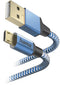 Hama Reflective - Oplaadkabel USB-A naar Micro-USB - Snellaadkabel 150cm Blauw