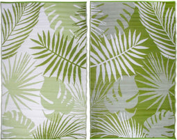 Esschert Design Jungle Leaves Tuintapijt- 240x150cm - Groen Wit