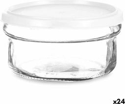 Ronde Lunchtrommel met Deksel Wit Plastic 415 ml 12 x 6 x 12 cm (24 Stuks)