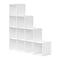 Woltu Boekenkast Trapvormige Plank met 10 Vakken Wit 120 x 30 x 120 cm