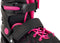 Aventuri Verstelbare Rolschaatsen - Semi-softboot - Verstelbaar Maat 27-30 (XS) - Voor Meisjes - Zwart/Roze