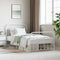 vidaXL - Bedframe - met - hoofd- - en - voeteneinde - metaal - wit - 100x200 - cm