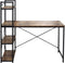 VDD Industrial Vintage Design - Bureau computertafel - 3 opbergplanken - bruin zwart