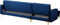 ABERDEEN - Hoekslaapbank - Marineblauw - Rechterzijde - 267 cm - Fluweel
