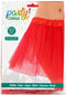 Dames verkleed rokje/tutu - tule stof met elastiek - rood - one size