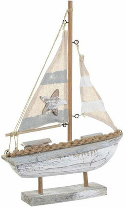 Decoratieve figuren DKD Home Decor Grijs Hout Polyester (29 x 6 x 42 cm)