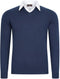 Cappuccino Italia - Heren Trui Mock Pullover - Blauw - Maat XL
