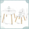 Woltu Kinder Tafel en Stoelen Set Rond Wit 3-delig