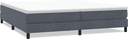 vidaXL - Boxspringbed - zonder - matras - 200x210 - cm - fluweel - donkergrijs