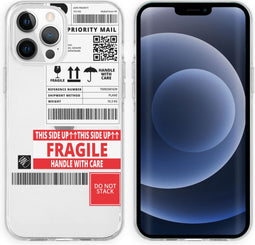 iMoshion Hoesje Geschikt voor iPhone 13 Pro Hoesje Siliconen - iMoshion Design hoesje - Wit / Shipping label