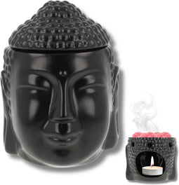 Scentchips® Buddha Hoofd - Waxbrander - Geurbrander - Oliebrander - Wax Melts Brander - Aromabrander - Ook Geschikt Voor Essentiële Oliën - Geurolie - Waxmelts - Zwart