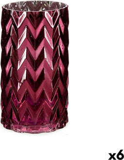 Vaas Getailleerd Oor (van tarwe) Roze Kristal 11,3 x 19,5 x 11,3 cm (6 Stuks)