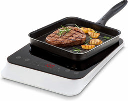 MEDION Inductiekookplaat (single, 2000 watt, inductiekookplaat, 8 automatische programma's, automatische panherkenning, sensor touch, LED-display, 10 temperatuurinstellingen, kristalglasplaat, MD 1849