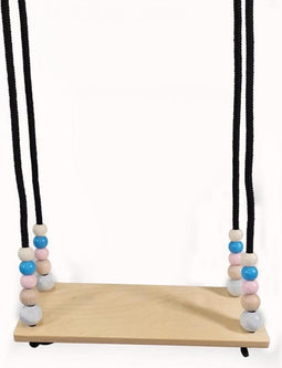 Hess Houten Plankschommel Met Kralen Pastel