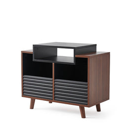 NorStone Oslo 800 - Platenspeler audio meubel - 2 platenbakken - Zwart/Walnoot