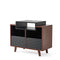 NorStone Oslo 800 - Platenspeler audio meubel - 2 platenbakken - Zwart/Walnoot
