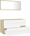 vidaXL - 2-delige - Badkamermeubelset - bewerkt - hout - wit - en - sonoma - eiken