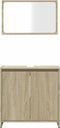 vidaXL - 2-delige - Badkamermeubelset - bewerkt - hout - sonoma - eikenkleurig
