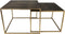 Vierkante Salontafel - 55x55x42/50x50x37 cm - Antiek goud - Metaal - Set van 2