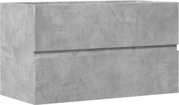 vidaXL - Badkamerwandkast - 80x38,5x45 - cm - bewerkt - hout - betongrijs