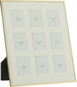 J-Line fotolijst Passe Partout 9 Stuks - metaal - goud