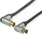 Profigold Prov8805 Coaxkabel Male Gehoekt - Female Gehoekt 5,00 M Zwart