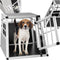 tectake® Single Hondenbench - Hondentransportbox - Aluminium en Fineerhout - 54 x 69 x 50 cm