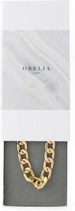 Orelia - Ketting gourmette schakel breed 1cm - 40,5cm met giftbox