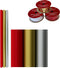 Driekleur cadeaupapier - Gecoat inpakpapier - 3 rollen 3m x 70cm - Feestdagen