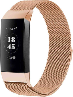 iMoshion Bandje Geschikt voor Fitbit Charge 3 / 4 Maat S - iMoshion Milanees magnetische band - Rosé Goud