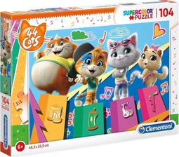 Clementoni 44 Cats - Legpuzzel 104 stukjes - Stevig karton - Multicolor