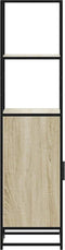 vidaXL - Hoge - kast - 35,5x35x139 - cm - bewerkt - hout - en - metaal - sonoma - eiken
