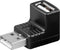 Wentronic USB A M/FM - USB naar USB adapter - Haaks 90° - Zwart