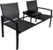 O'DADDY® Tuinbank - Tuinbank met Tafel - Weerbestendig - Zwart - 142 x 57 x 82 cm
