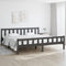 vidaXL - Bedframe - massief - hout - grijs - 200x200 - cm