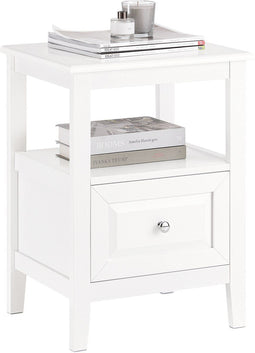 SoBuy FBT131-W - Nachtkastje - 1 lade en deur - Wit
