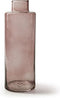 Jodeco Bloemenvaas Willem - transparant beige glas - 11,5 x 26 cm - fles vorm vaas