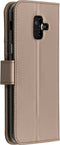 Accezz Hoesje Geschikt voor Samsung Galaxy A6 (2018) Hoesje Met Pasjeshouder - Accezz Wallet Softcase Bookcase - goud