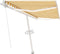 vidaXL - Luifel - handmatig - uittrekbaar - met - LED - 450x300 - cm - geel - en - wit