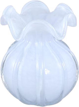 PTMD Berlson White Solid Glass Vase Flower Border L