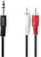 Nedis Stereo-Audiokabel - 6,35 mm Male - 2x RCA Male - Vernikkeld - 2.00 m - Rond - Polybag