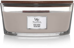 WoodWick Heartwick Flame Ellipse Geurkaars - Wood Smoke - 50 branduren