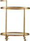 WOOOD Push Trolley - Metaal - Glazen legplanken - Antique Brass - 86x67x35 cm