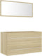 vidaXL - 2-delige - Badkamermeubelset - spaanplaat - sonoma - eikenkleurig