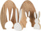 J-Line decoratie Konijn Puzzel - hout - naturel/wit - large - 2 stuks - paasdecoratie