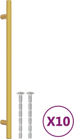 vidaXL - Handvatten - 10 - st - 224 - mm - roestvrij - staal - goudkleurig