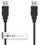 Nedis CCGT60000BK10 - USB A naar USB A Kabel - 200cm - Zwart