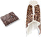 Linnick Flanel Fleece Deken + Hoodie met Capuchon Leopard - brown - 140x200cm - 130x180cm - Plaid