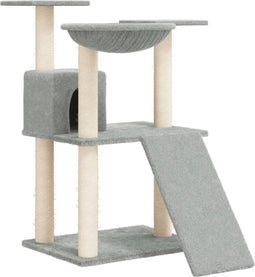 vidaXL - Kattenmeubel - met - sisal - krabpalen - 83 - cm - lichtgrijs